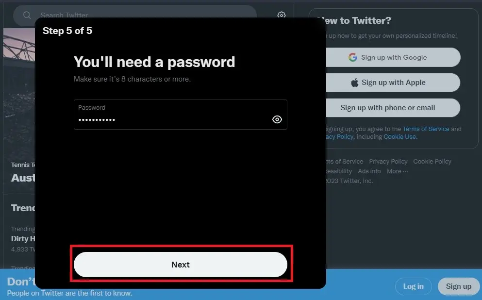 create-twitter-account-password
